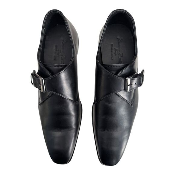 Massimo Matteo Tuscany Single Monk Black Men’s 9M All Leather Dress Shoes main image 5